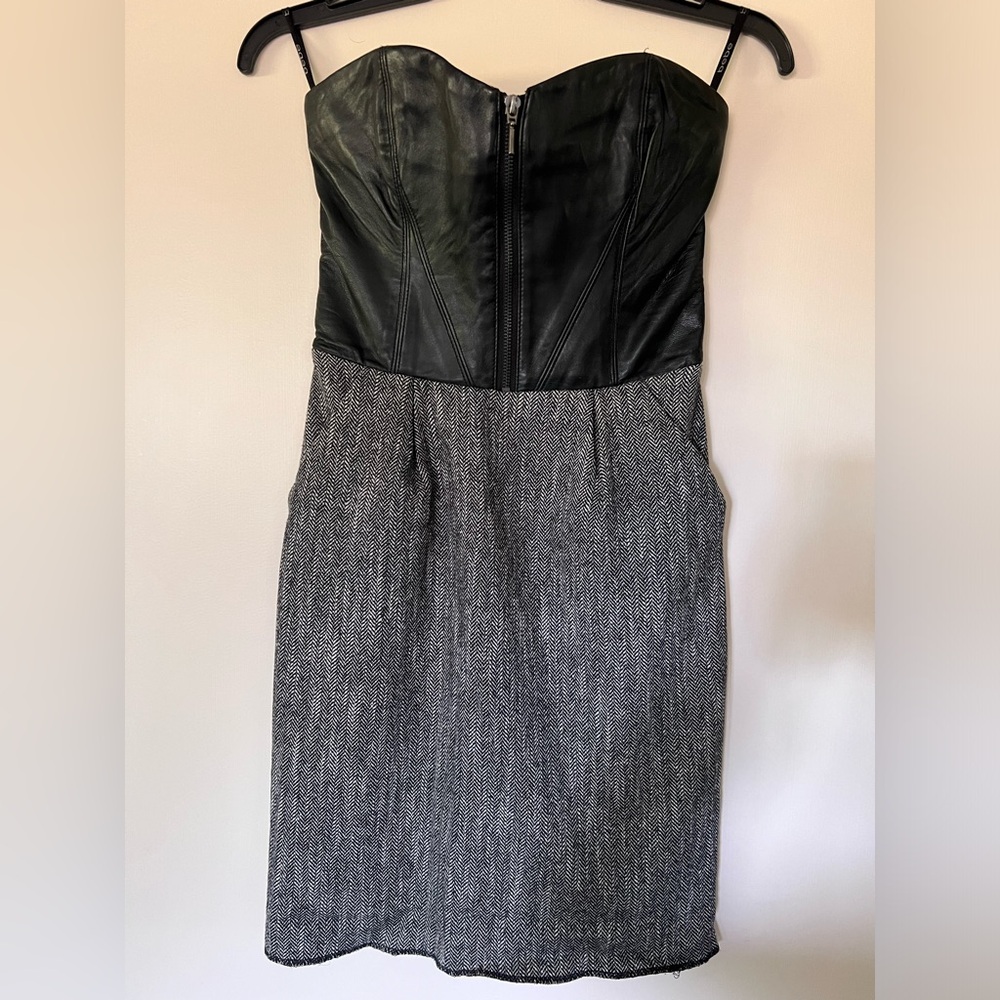 Bebe Leather + Wool Corset Dress size 0